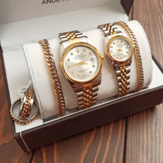 ساعت رولکس Rolex ست مردانه و زنانه با دستبند ست کارتیه و انگشتر ست