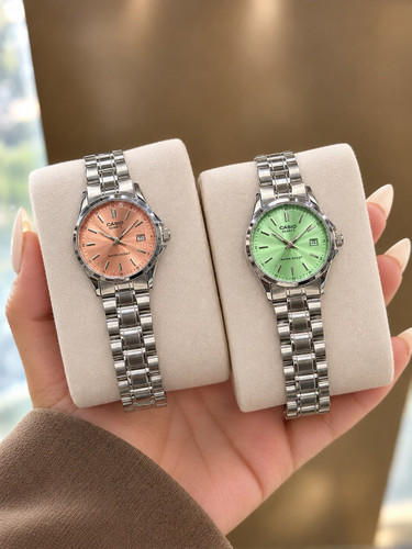 ساعت زنانه دخترانه کاسیو casio کلاسیک صفحه سبز ماچا